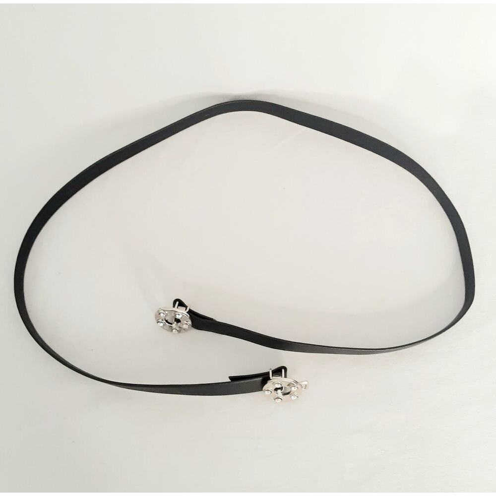 💎Rhinestone Studded Washer Ring Buckle Skinny Belt Adjustable Medium To Small - Picture 7 of 12